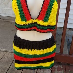 Crotchet skirt and top set